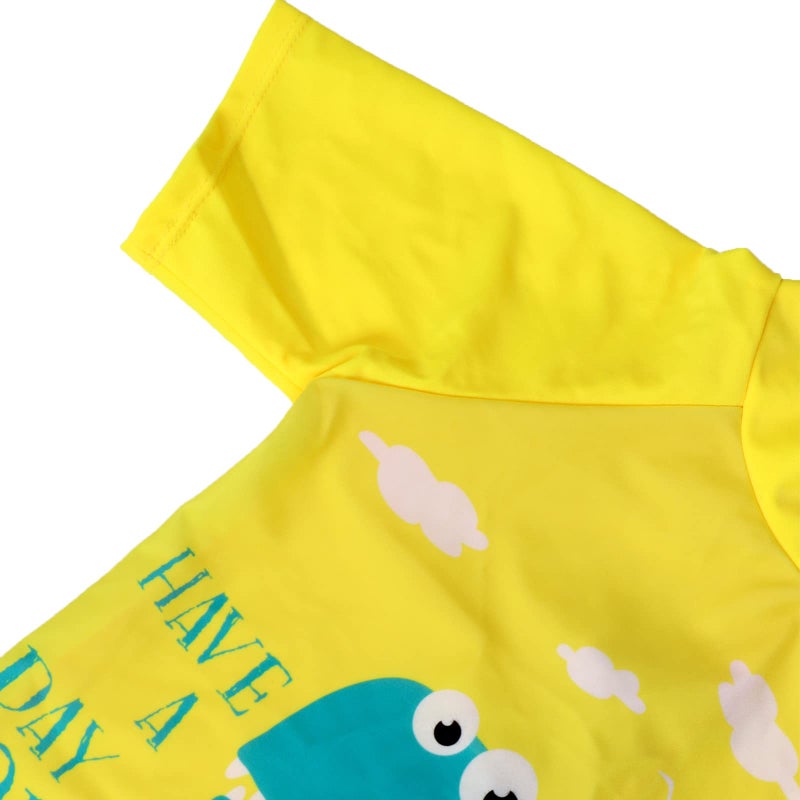 YAGATA Toddler Boys Swimsuit 2-3T Yellow Dinosaur Rash Guard & Board Short Set UPF 50+ - Image 4